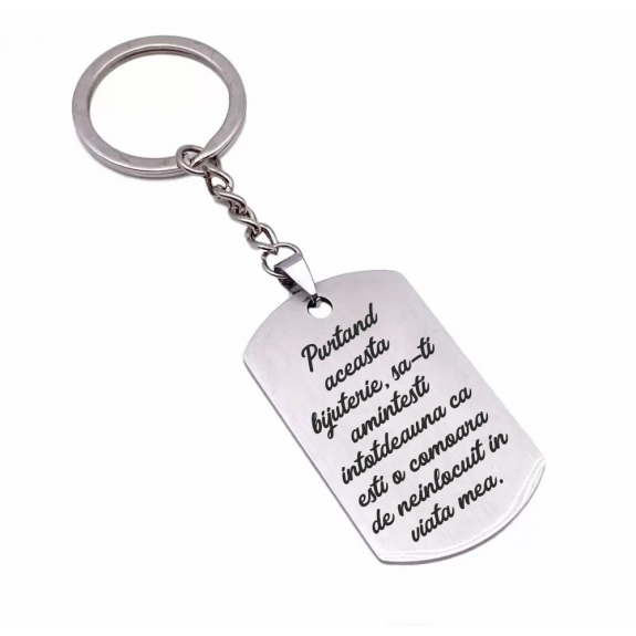 Breloc personalizat pentru iubit/iubita din inox Breloc personalizat pentru iubit/iubita din inox